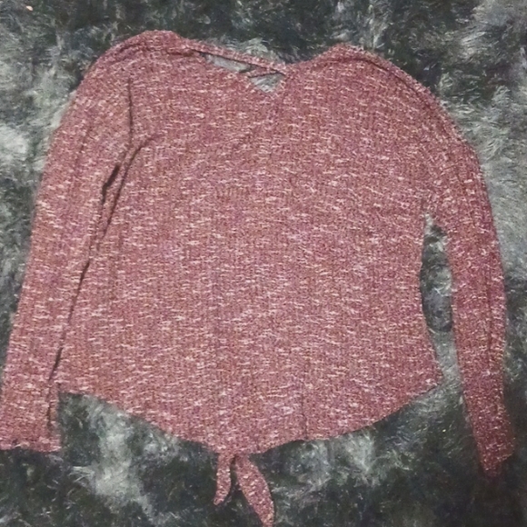 Bobbie Brooks ladies' purplish-red sweater shirt - Picture 3 of 3